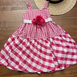 Pink and White Plaid Dress